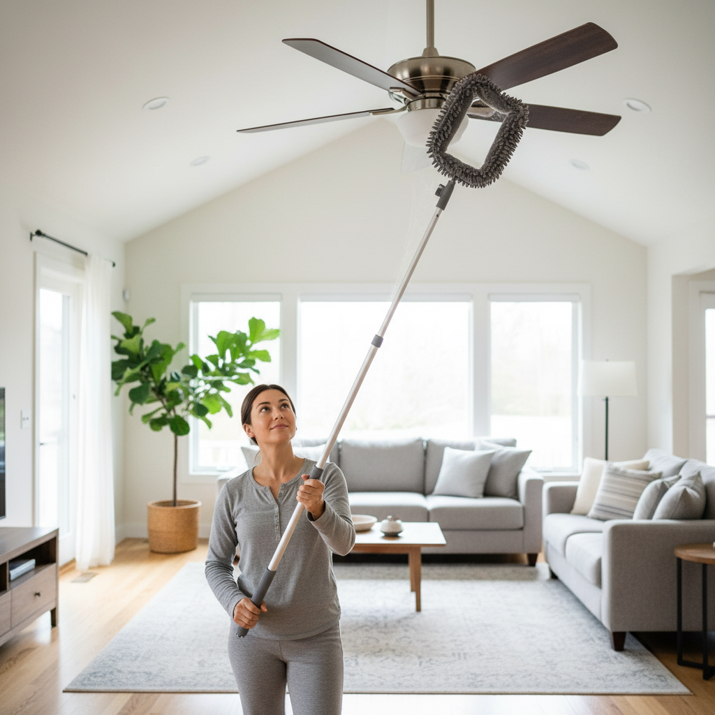 Effortless Ways to Clean High Ceiling Fans Without a Ladder